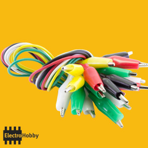 Cable Pinza Cocodrilo Colores - Pack de 10 unidades de 50 cm para conexiones electrónicas
