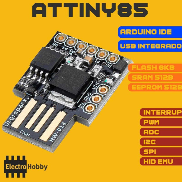 Placa desarrollo ATTINY85 Digispark Placa desarrollo ATTINY85 Digispark