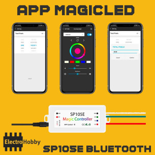 SP105E controladora WS2812B Bluetooth 2
