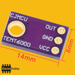 vista frontal del modulo sensor de luz TEMT6000 2