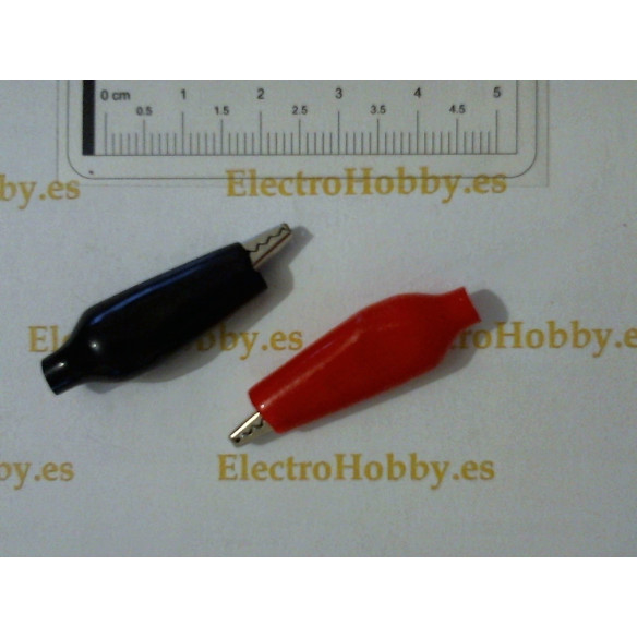 Pinzas de Cocodrilo 28mm - Pack de 2 unidades para conexiones electrónicas seguras