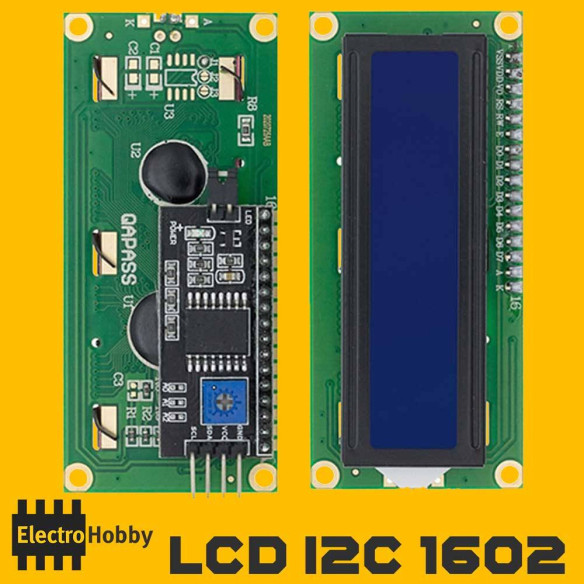 LCD 1602 con interfaz I2C soldada, fácil conexión a Arduino y otros microcontroladores