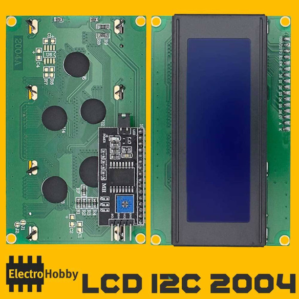 LCD 2004 con interfaz I2C soldada para Arduino, facilita la conexión y programación