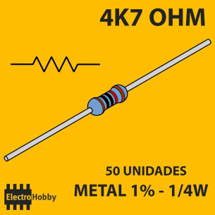 Resistencia 4K7 0.25W 1% Arduino pull up y pull down