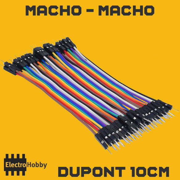 Cable Dupont de 10cm con conectores macho macho