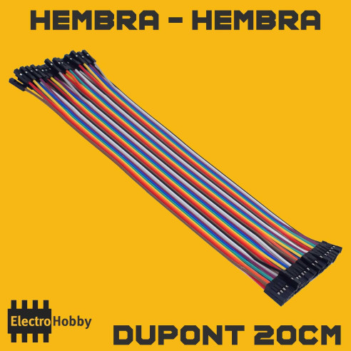 Cable Dupont de 20cm con conectores hembra hembra