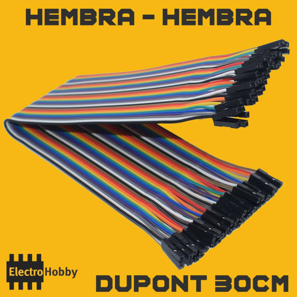 Cable Dupont de 30cm con conectores hembra hembra Cable Dupont de 30cm con conectores hembra hembra