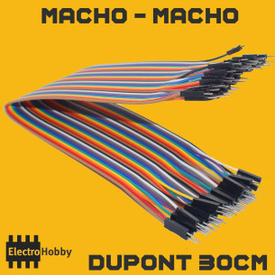 Cable Dupont de 30cm con conectores macho macho