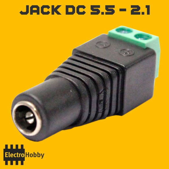 Adaptador Power Jack Hembra para conexión con cables