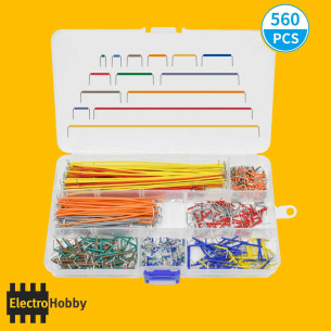 Caja de 560 puentes para conexiones en protoboard