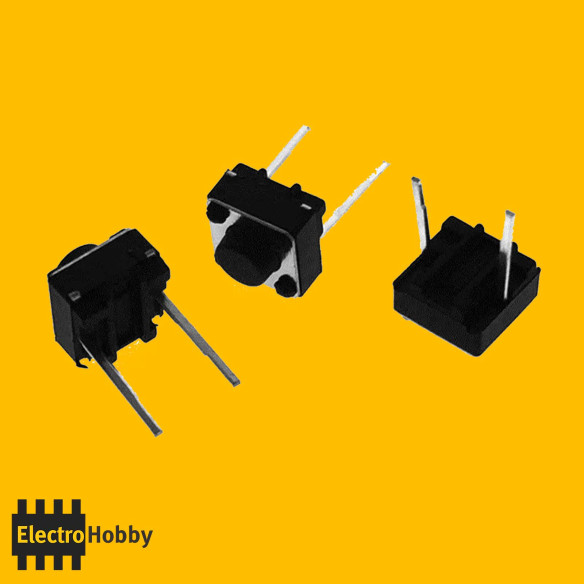 Pulsador de 2 pines negro para protoboard