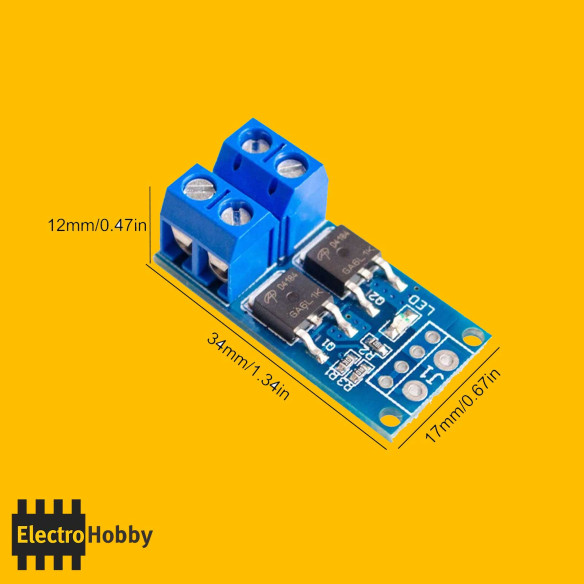Módulo MOSFET GA6L Dual 5V–36V | PWM 30A 400W para Arduino