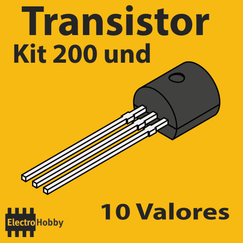 Kit 200 transistores TO‑92 NPN/PNP