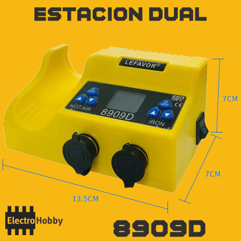 Estación de soldadura dual 8909D medidas