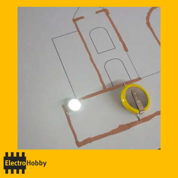 Circuito eléctrico realizado con tinta conductiva