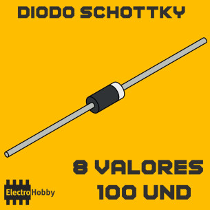 Kit 100 diodos de propósito general para practicas con diodo