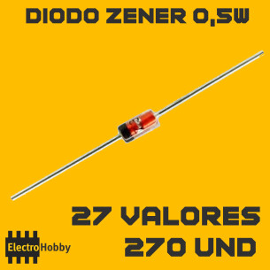 Surtido de 270 diodos Zener de 0.5W