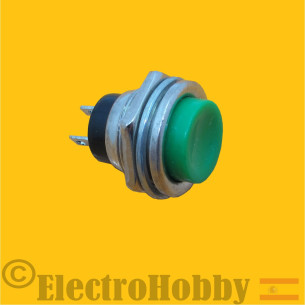 Pulsador Panel Verde 16mm