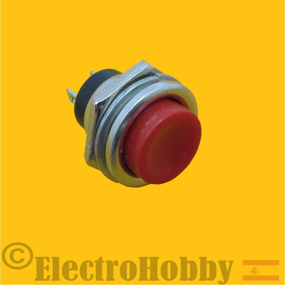 Pulsador Panel Rojo 16mm