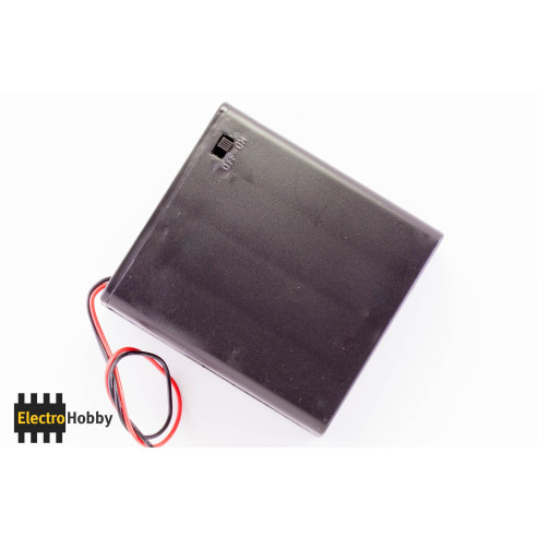 Battery Holder 4xAA con interruptor y jack 5,5x2,1 mm