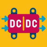 Ilustraci&oacute;n del simbolo de un convertidor dc-dc